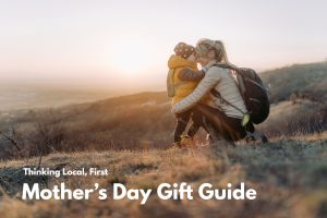 Mother’s Day Guide Email (1) A woman outside giving a child a hug.